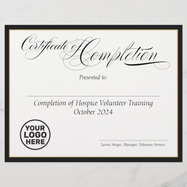 Lámina Premio al Certificado de Finalización - Logotipo (Anverso)