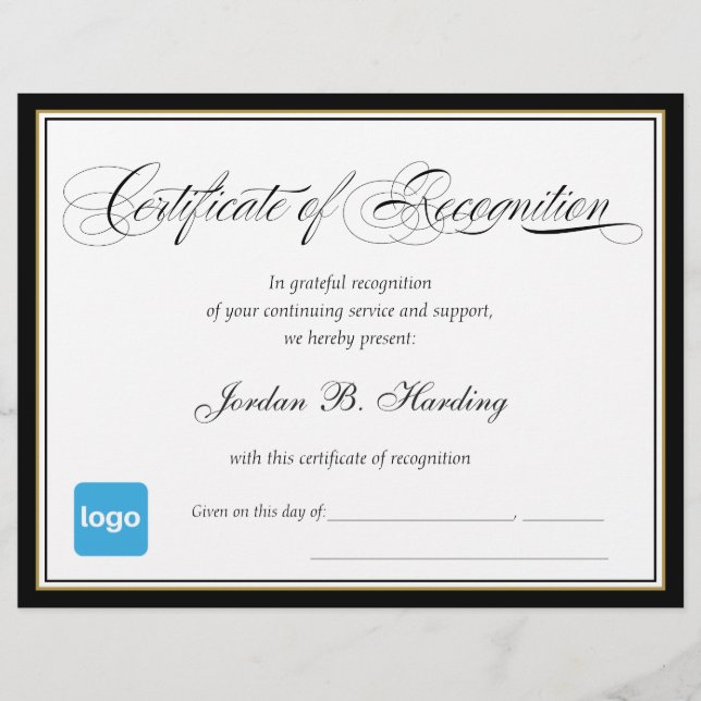 Lámina Premio al Certificado de Reconocimiento - Añadir l (Anverso)