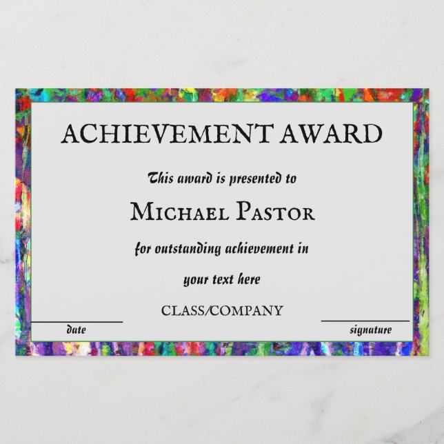 Lámina Premio al logro artístico (Anverso)