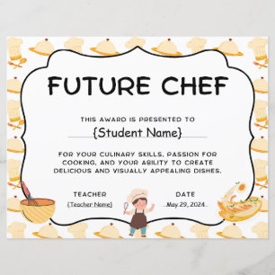 Lámina Premio al Reconocimiento de Estudiantes Chef de fi