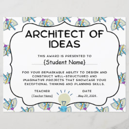 Lámina Premio al Reconocimiento Estudiantil Arquitecto de