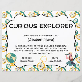 Lámina Premio Curioso de Reconocimiento Estudiantil Explo