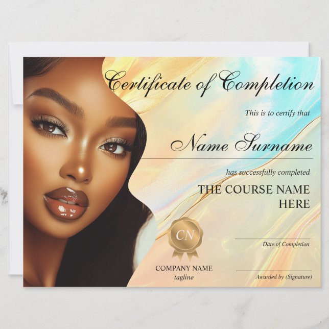 Lámina Premio de Belleza de maquillaje (Anverso)