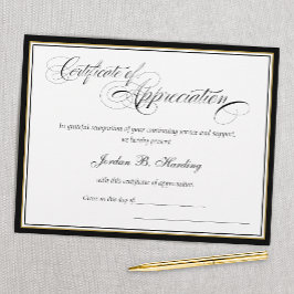 Lámina Premio de Certificado de Apreciación