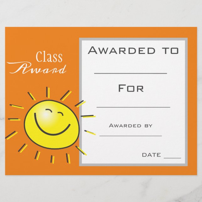 Lámina Premio de clase a un sol lindo (Anverso)