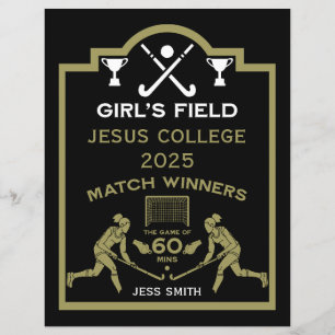 Lámina Premio de Hockey sobre chica