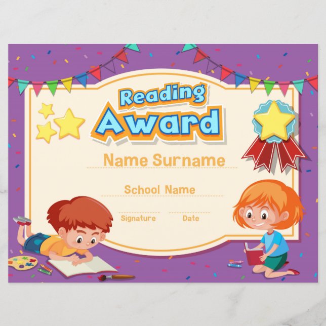 Lámina Premio de lectura (Anverso)