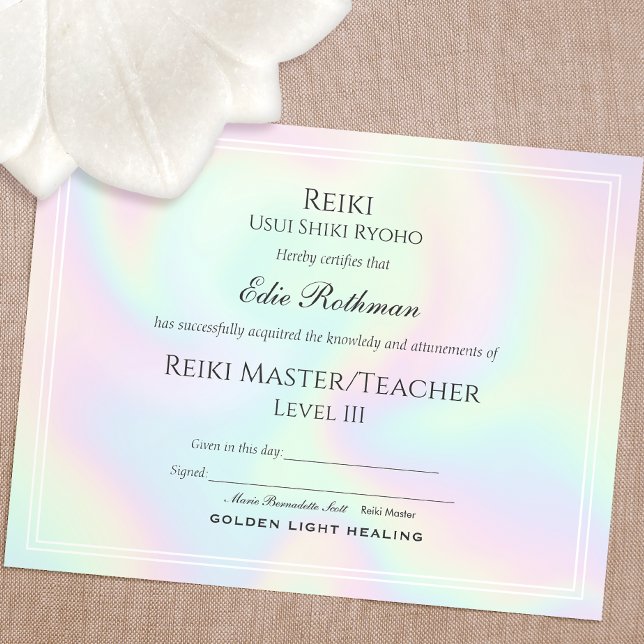 Lámina Premio de Maestría de Reiki (Subido por el creador)