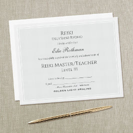 Lámina Premio de Maestría de Reiki
