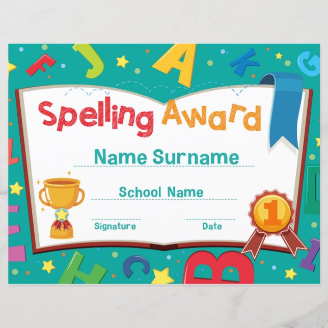 Lámina Premio de ortografía (Anverso)