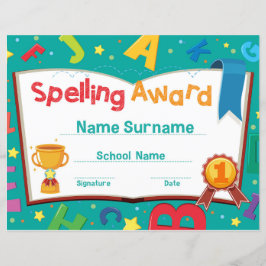 Lámina Premio de ortografía