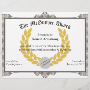 Lámina Premio Funny Employee - McGuyver