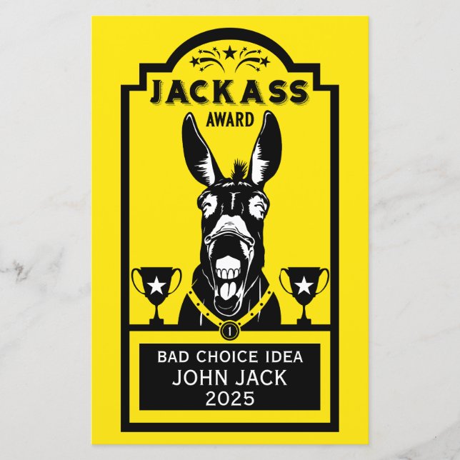 Lámina Premio Jackass (Anverso)