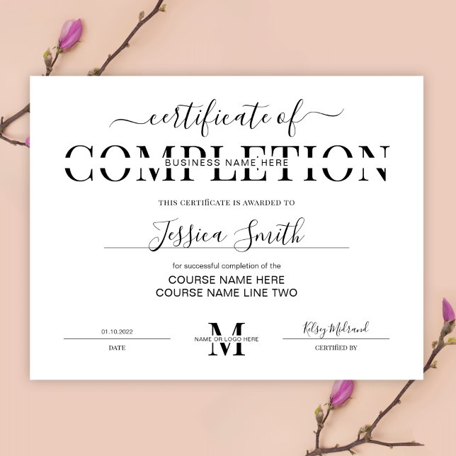 Lámina Premio minimalista al Certificado de Finalización  (Subido por el creador)