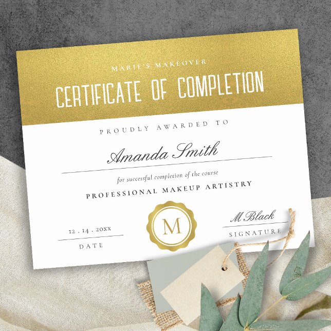 Lámina Premio Mínimo de Certificado de Finalización de Or (Subido por el creador)