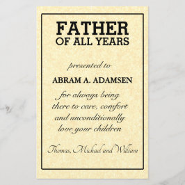 Lámina Premio Padre De Todos Los Años