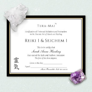 Lámina Premio Reiki de Certificación de Finalización