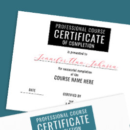 Lámina Premio Simple Black White a la Terminación