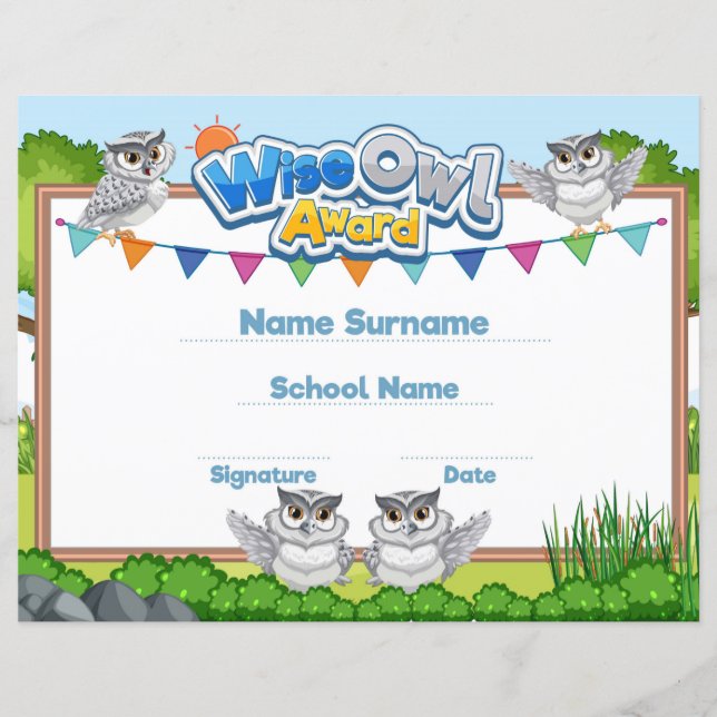 Lámina Premio Wise Owl (Anverso)