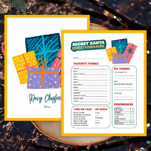 Lámina Presenta el Cuestionario secreto de juego de los N