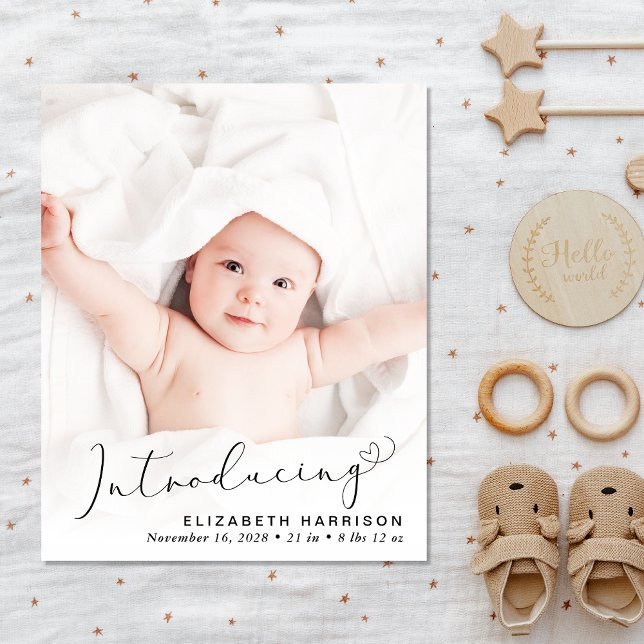 Lámina Presentación de Script 4 Fotos Anuncio de nacimien (A heartfelt and personalized way to introduce your bundle of joy to the world)