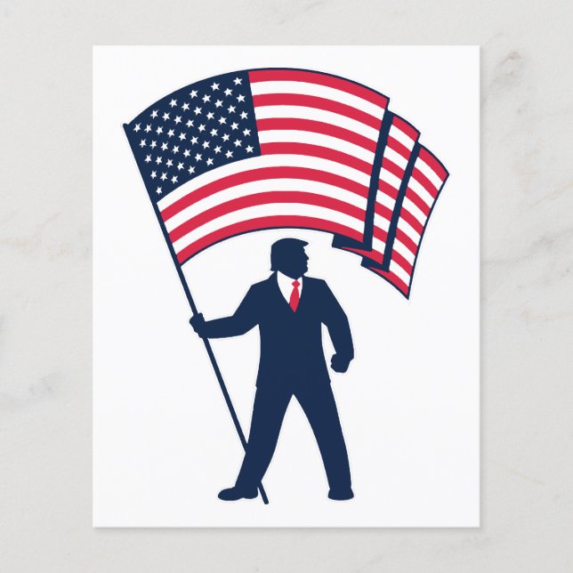 Lámina Presidente Trump con la bandera de Estados Unidos (Anverso)