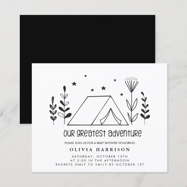 Lámina Presume nuestra mejor aventura Baby Shower Invitar (Anverso / Reverso)