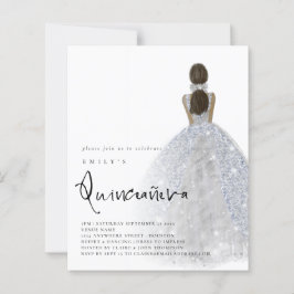 Lámina Presupuestación Plata Vestido Pelo Oscuro QR Quinc