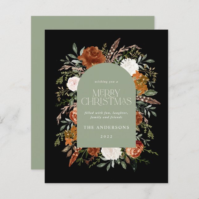 Lámina Presupuestación Sage verde elegante arco botánico  (Anverso / Reverso)