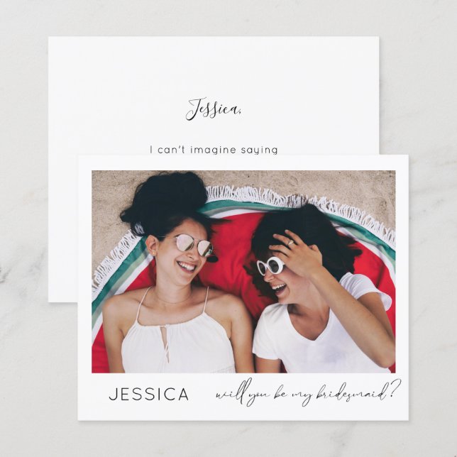 Lámina Presupuestación Ser Bridesmaid Pequeña Caligrafía  (Anverso / Reverso)