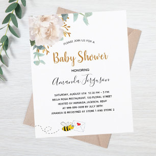 Lámina Presupuestado Abeja de burbujas de Baby Shower veg