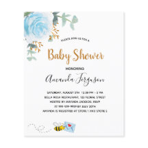 Presupuestado Baby Shower azul floral eucalipto be