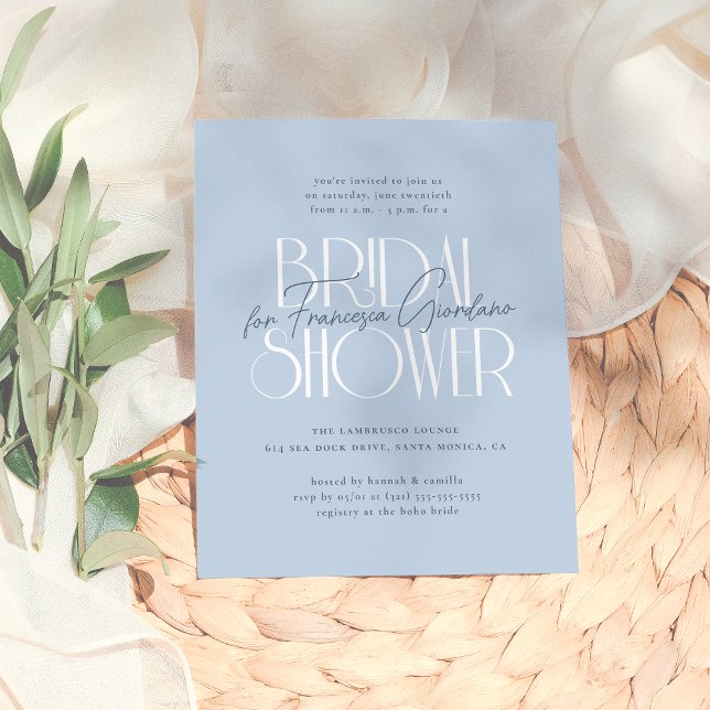 Lámina Presupuestar algo azul moderno Floral Bridal Showe (Subido por el creador)