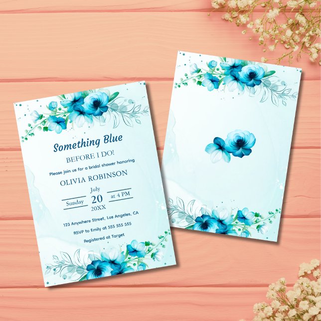 Lámina Presupuestar algo de la invitación a la ducha azul (Budget Something Blue Before I Do Bridal Shower Invitation  )