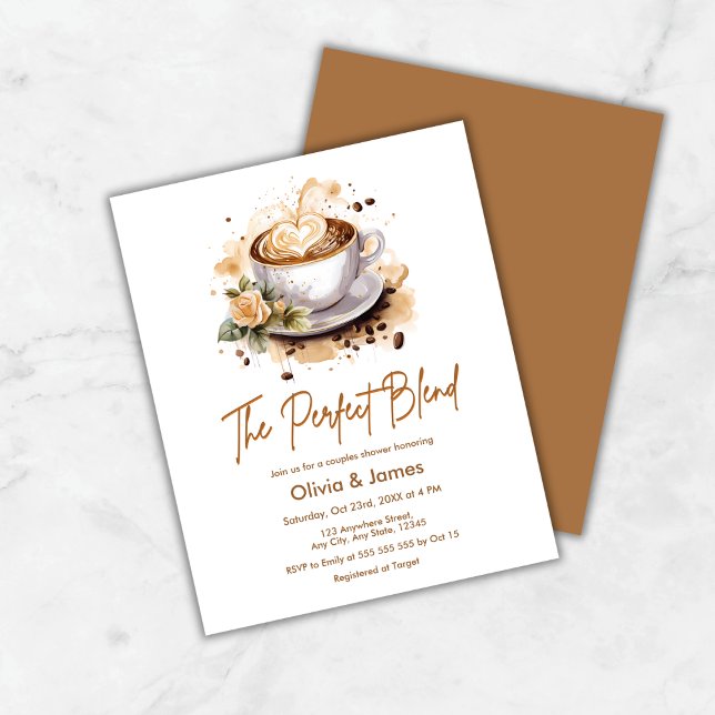 Lámina Presupuestar La Invitación Perfecta De Ducha De Pa (Budget The Perfect Blend Coffee Wedding Couples Shower Invitation  )