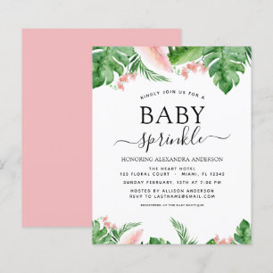 Lámina Presupuestario Bebé Sprinkle Ducha Palm Floral Tro