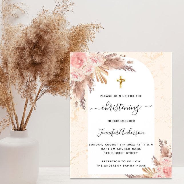 Lámina Presupuestario Christening pampas rosa mármol rubo (Subido por el creador)