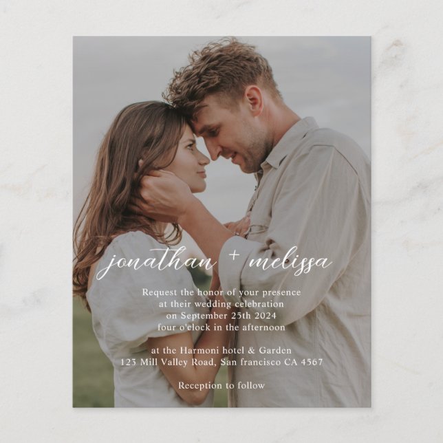 Lámina Presupuestario Código QR todo en un elegante Boda (Anverso)