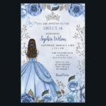 Lámina Presupuestario Dusty Blue Silver Floral Princesa D<br><div class="desc">Elegante presupuesto Dusty Blue Plata Mariposa Floral Princesa Dulce Invitación 16</div>