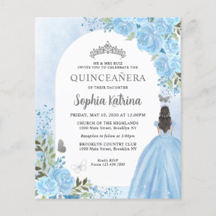 Lámina Presupuestario Floral Dusty Blue Princess Quincean