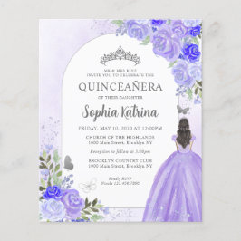 Lámina Presupuestario Floral Morada Princesa Foto Quincea