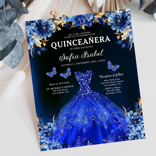 Lámina Presupuestario Floral Real Princesa Azul Quinceane (Subido por el creador)