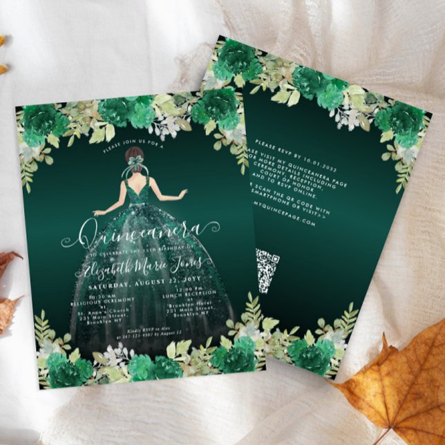 Lámina Presupuestario Floral Vestido Verde Vestido QR Cód (Subido por el creador)
