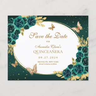 Lámina Presupuestario Mariposa de oro esmeralda floral Qu