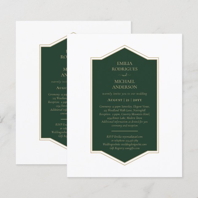 Lámina Presupuestario Monocromo verde esmeralda (Anverso / Reverso)