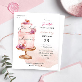 Lámina Presupuestario Pastel rosa Ducha de novia con rosa