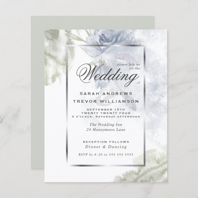 Lámina Presupuestario pero bello Rosa Rústico Azul (Anverso / Reverso)