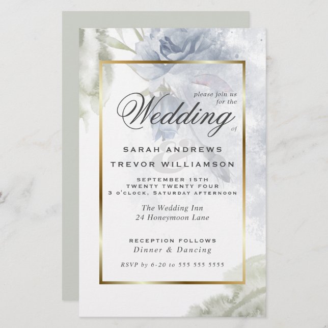 Lámina Presupuestario pero bello Rosa Rústico Azul (Anverso / Reverso)