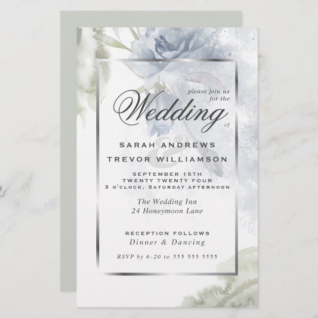 Lámina Presupuestario pero bello Rosa Rústico Azul (Anverso / Reverso)