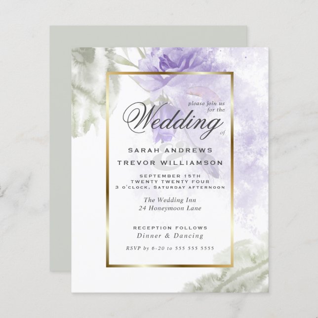 Lámina Presupuestario pero bello Rosa Rústico Lilac Purpl (Anverso / Reverso)